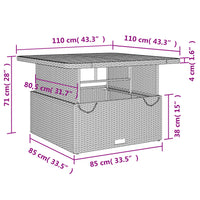 Set da Pranzo da Giardino 5 pz con Cuscini Beige in Polyrattan 3277425