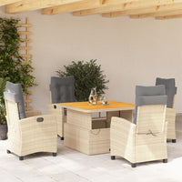 Set da Pranzo da Giardino 5 pz con Cuscini Beige in Polyrattan 3277425