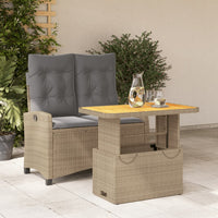 Set da Pranzo da Giardino 2 pz con Cuscini Beige in Polyrattan 3277430