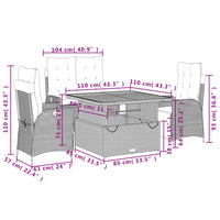 Set da Pranzo da Giardino 4 pz con Cuscini in Polyrattan Grigio 3277465