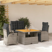 Set da Pranzo da Giardino 4 pz con Cuscini in Polyrattan Grigio 3277465