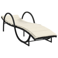 Lettini Prendisole 2 pz con Cuscini Neri in Polyrattan 3277307