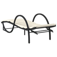 Lettini Prendisole 2 pz con Cuscini Neri in Polyrattan 3277307