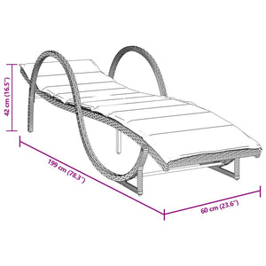 Lettini Prendisole 2 pz con Cuscini Neri in Polyrattan 3277307