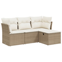 Set Divano da Giardino 4 pz con Cuscini Beige in Polyrattancod mxl 113666