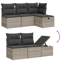 Set Divano da Giardino 6pz con Cuscini Grigio Chiaro Polyrattan 3263178