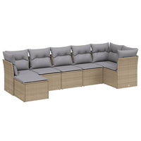 Set Divano da Giardino 7 pz con Cuscini Beige Misto Polyrattancod mxl 92996