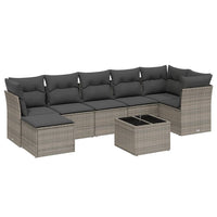 Set Divano da Giardino 8 pz con Cuscini Grigio in Polyrattancod mxl 113678