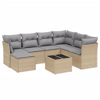 Set Divano da Giardino 8 pz con Cuscini Beige Misto Polyrattancod mxl 116945