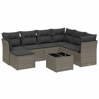 Set Divano da Giardino 8pz con Cuscini Grigio Chiaro Polyrattan 3263228