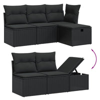 Set Divani da Giardino 5 pz con Cuscini in Polyrattan Nero 3263461