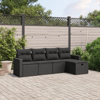 Set Divani da Giardino 5 pz con Cuscini in Polyrattan Nero 3263461