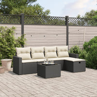 Set Divano da Giardino 6 pz con Cuscini Nero in Polyrattancod mxl 115763