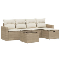 Set Divano da Giardino 6 pz con Cuscini Beige in Polyrattan 3263474