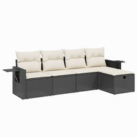 Set Divani da Giardino 5 pz con Cuscini in Polyrattan Nero 3263772