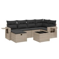 Set Divani da Giardino 7 pz con Cuscini Grigio in Polyrattan 3263806