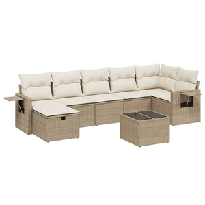 Set Divano da Giardino 8 pz con Cuscini Beige in Polyrattancod mxl 113704