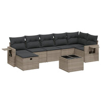 Set Divano da Giardino 8 pz con Cuscini Grigio in Polyrattan 3263826