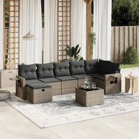 Set Divano da Giardino 8 pz con Cuscini Grigio in Polyrattancod mxl 113705