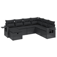 Set Divani da Giardino con Cuscini 7pz Nero Polyrattan 3263831