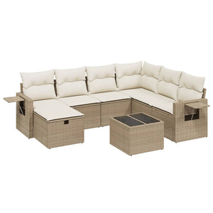 Set Divano da Giardino 8 pz con Cuscini Beige in Polyrattancod mxl 89699