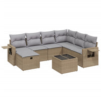 Set Divano da Giardino 8 pz con Cuscini Beige Misto Polyrattancod mxl 113707