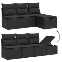 Set Divani da Giardino con Cuscini 8 pz Nero in Polyrattan 3263891