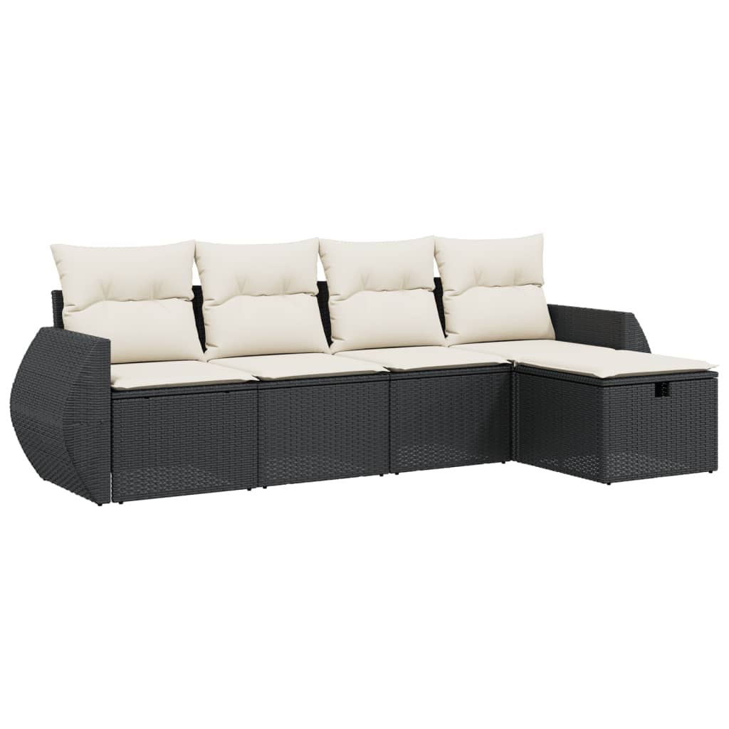 Set Divani da Giardino 5 pz con Cuscini in Polyrattan Nerocod mxl 89900