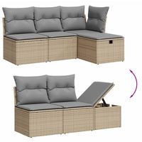 Set Divano da Giardino 5 pz con Cuscini Beige Misto Polyrattan 3264085