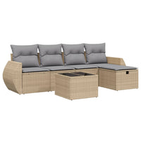 Set Divano da Giardino 6 pz con Cuscini Beige Misto Polyrattan 3264095