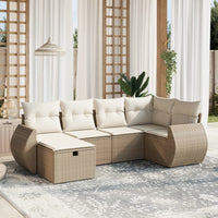 Set Divano da Giardino 6 pz con Cuscini Beige in Polyrattan 3264104