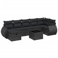 Set Divani da Giardino con Cuscini 8 pz Nero in Polyrattan 3264131