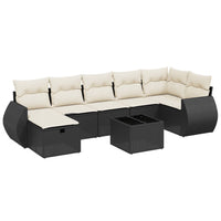 Set Divani da Giardino con Cuscini 8 pz Nero in Polyrattancod mxl 92387