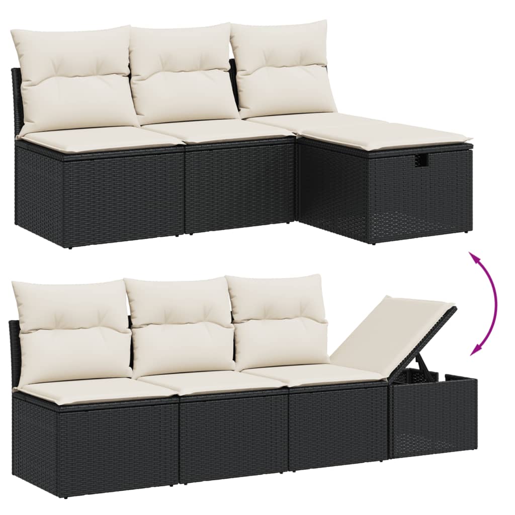 Set Divani da Giardino con Cuscini 8 pz Nero in Polyrattancod mxl 92387