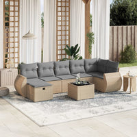 Set Divano da Giardino 8 pz con Cuscini Beige Misto Polyrattan 3264135