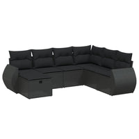 Set Divani da Giardino con Cuscini 7pz Nero Polyrattan 3264141