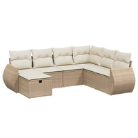 Set Divani da Giardino 7 pz con Cuscini Beige in Polyrattancod mxl 114517