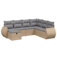 Set Divano da Giardino 7 pz con Cuscini Beige Misto Polyrattan 3264145