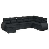 Set Divani da Giardino con Cuscini 8 pz Nero in Polyrattan 3264201