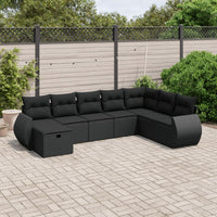 Set Divani da Giardino con Cuscini 8 pz Nero in Polyrattancod mxl 89901