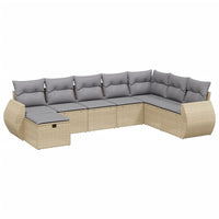 Set Divano da Giardino 8 pz con Cuscini Beige Misto Polyrattan 3264205