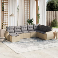 Set Divano da Giardino 8 pz con Cuscini Beige Misto Polyrattan 3264205