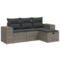 Set Divani da Giardino 4 pz con Cuscini in Polyrattan Grigio 3264376