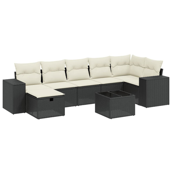 Set Divani da Giardino con Cuscini 8 pz Nero in Polyrattancod mxl 92994