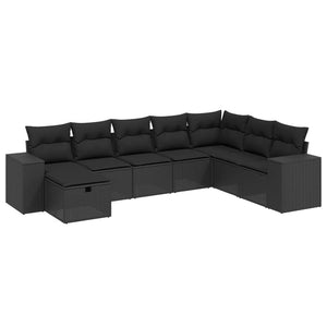 Set Divani da Giardino con Cuscini 8 pz Nero in Polyrattancod mxl 91811