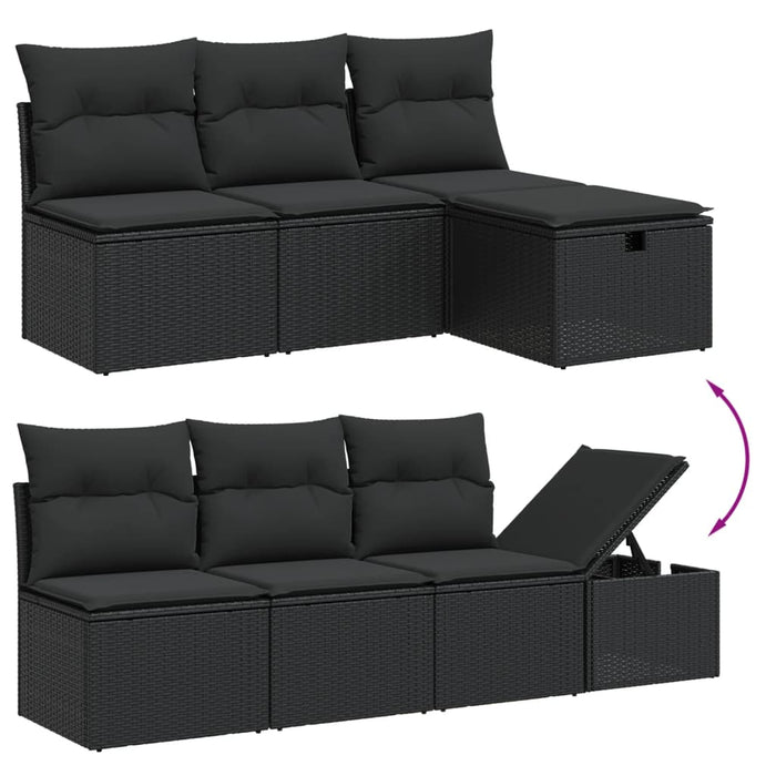 Set Divani da Giardino con Cuscini 8 pz Nero in Polyrattancod mxl 91811