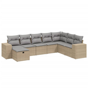 Set Divano da Giardino 8 pz con Cuscini Beige Misto Polyrattan 3264515