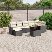 Set Divani da Giardino con Cuscini 8 pz Nero in Polyrattan 3264731