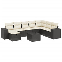 Set Divani da Giardino con Cuscini 7pz Nero Polyrattan 3264835