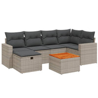 Set Divani da Giardino 7 pz con Cuscini Grigio in Polyrattan 3264840